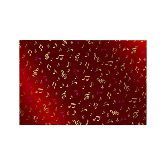 CafePress - Golden Music Notes In Dark Shyni Red Magnets - Rectangle Magnet, 2"x3" Refrigerator Magnet