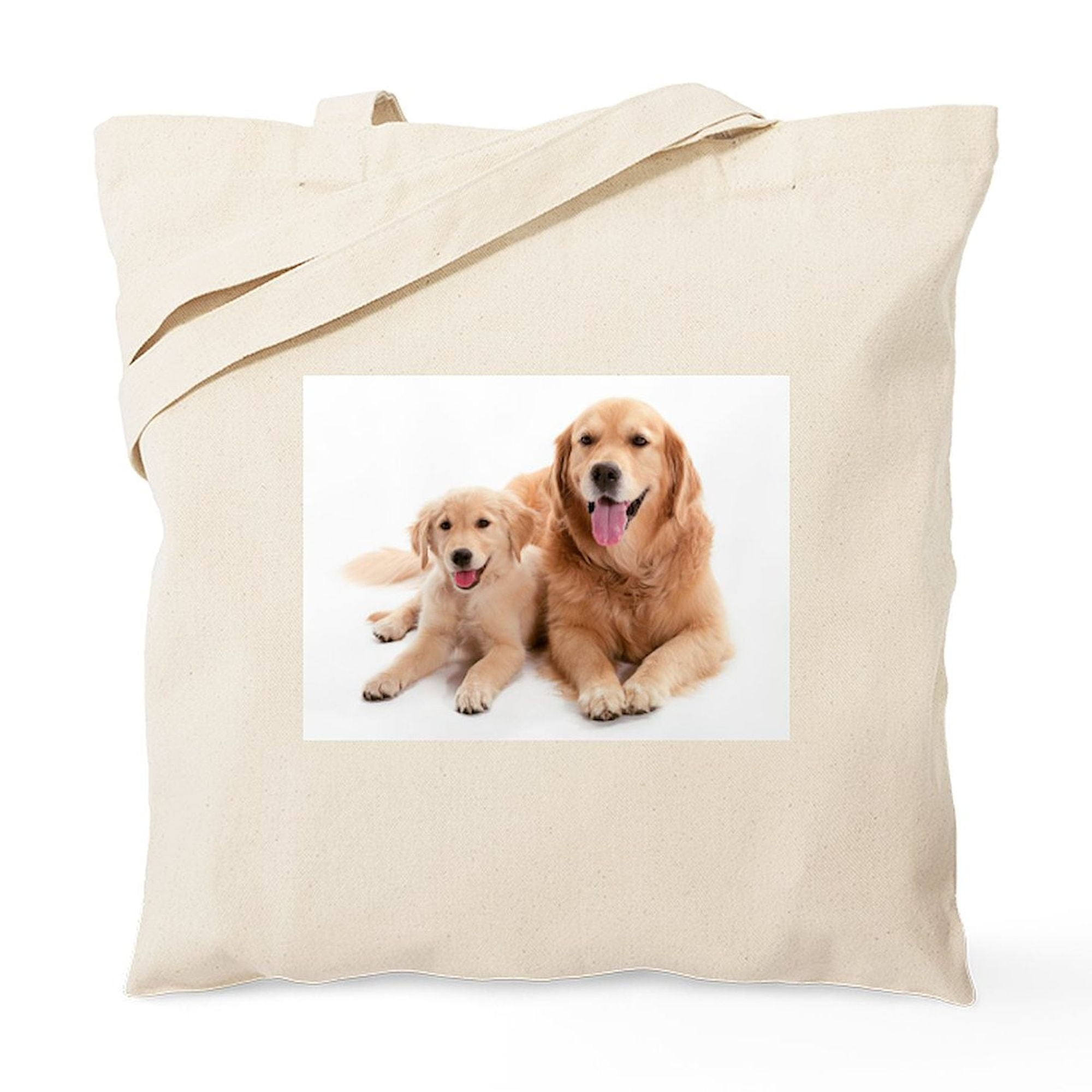 CafePress Golden Retriever Tote Bag - Natural Canvas Reusable Shopping Bag, Medium Size