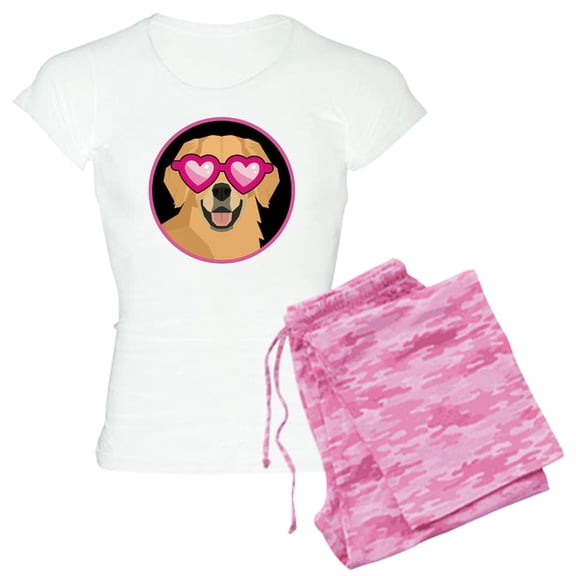 CafePress - Golden Retriever Cute - Women's Short Sleeve Print T-Shirt and Pants Light Cotton Pajama Set
