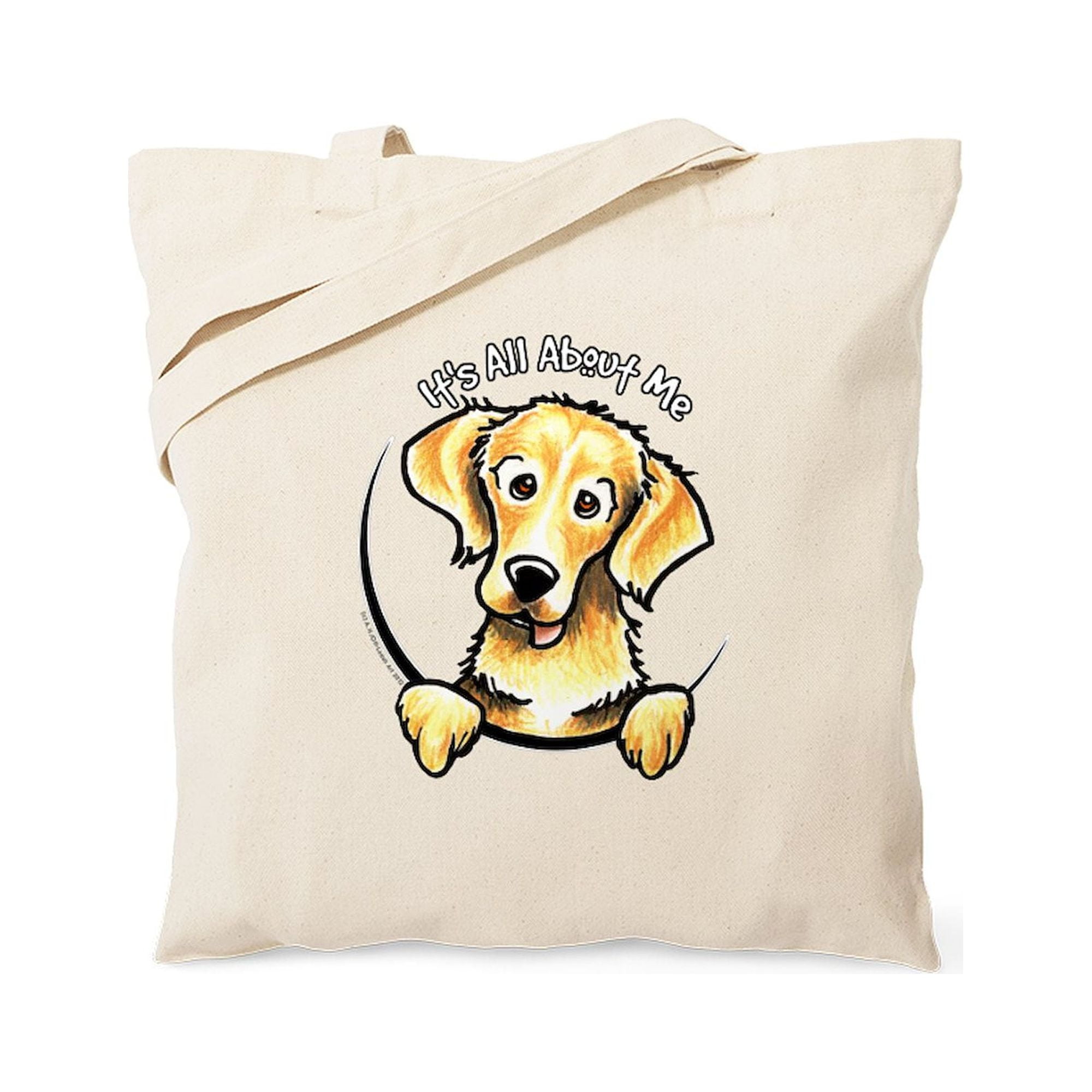 CafePress Golden Retriever Natural Canvas Tote Bag - Reusable Shopping Bag, 2 Sizes Available - View #8