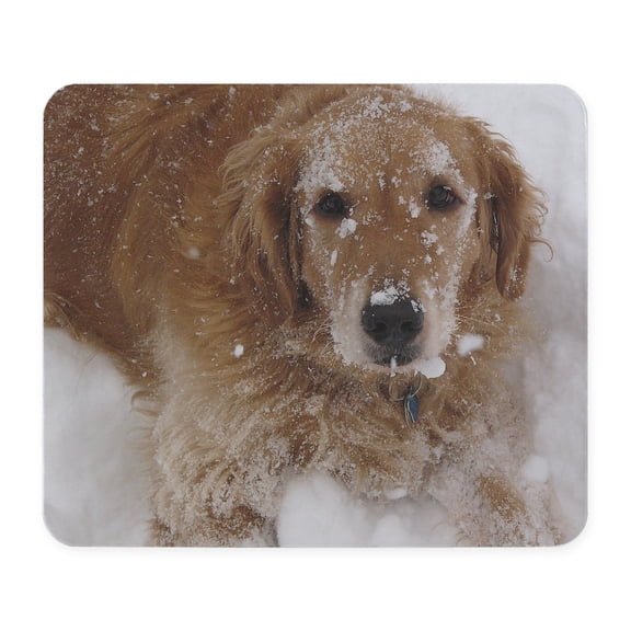 CafePress - Golden Retriever In The Snow Mousepad - Non-slip Rubber Mousepad, Gaming Mouse Pad