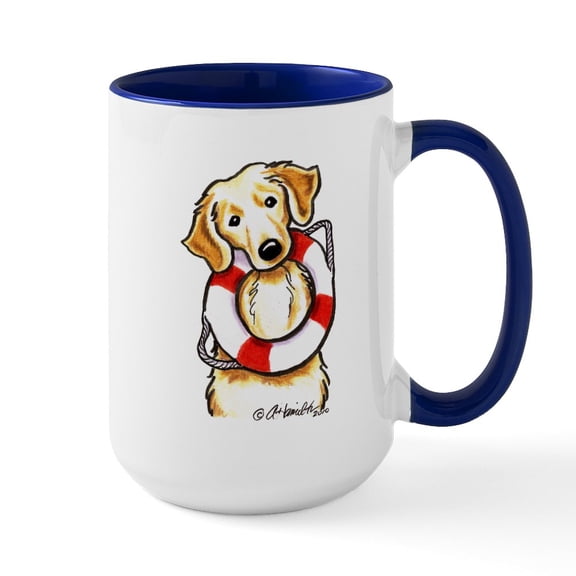 CafePress - Golden Retriever Lover Rescue Large Mug - 15 oz Ceramic Large White Novelty Mug
