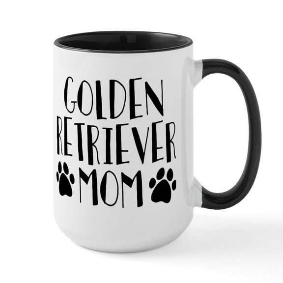 CafePress - Golden Retriever Mom - 15 oz Ceramic Large White Nolvety Mug