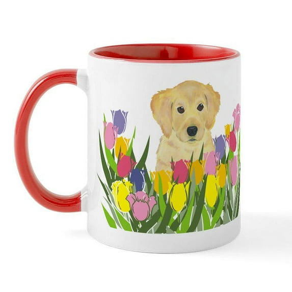 CafePress - Golden Retriever Mug - 11 oz Ceramic Mug - Novelty Coffee Tea Cup
