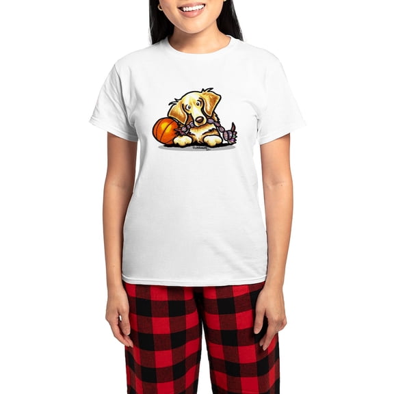 CafePress - Golden Retriever Player Women's Light Pajamas - Women's Short Sleeve Print T-Shirt and Pants Light Cotton Pajama Set