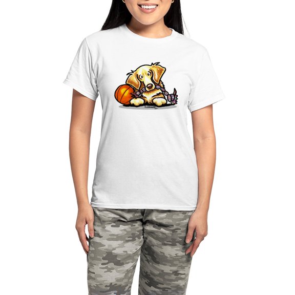 CafePress - Golden Retriever Player Women's Light Pajamas - Women's Short Sleeve Print T-Shirt and Pants Light Cotton Pajama Set