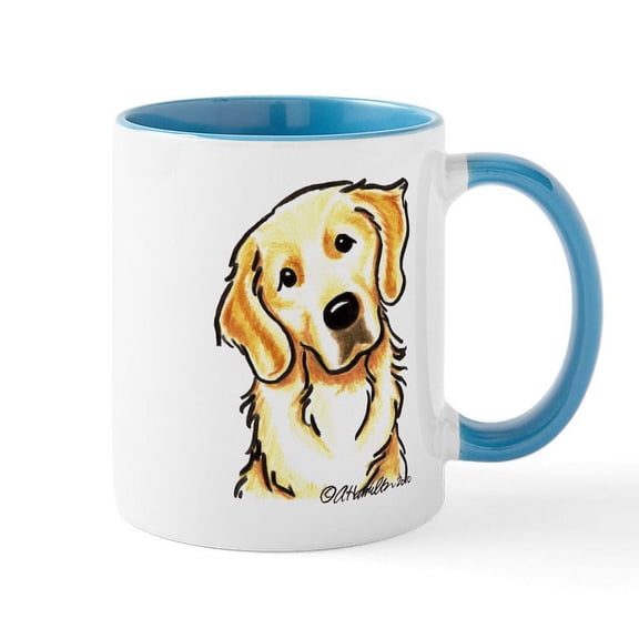 CafePress - Golden Retriever Portrait Mug - 11 oz Ceramic Mug - Novelty Coffee Tea Cup