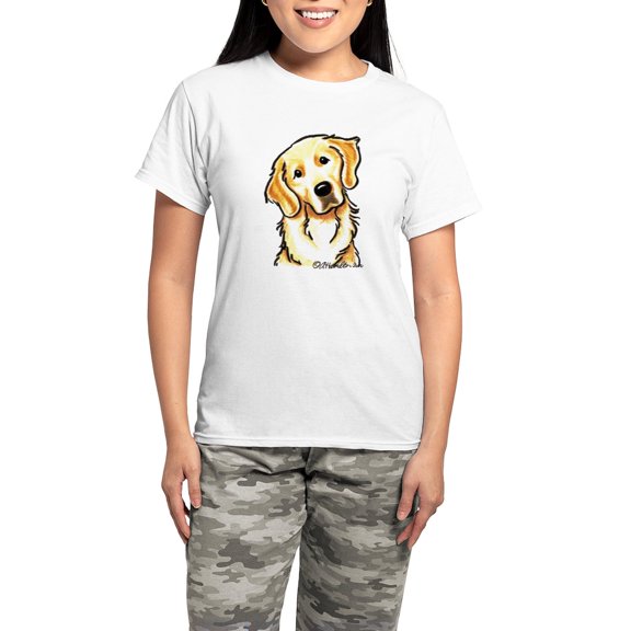 CafePress - Golden Retriever Portrait Women's Light Pajamas - Women's Short Sleeve Print T-Shirt and Pants Light Cotton Pajama Set