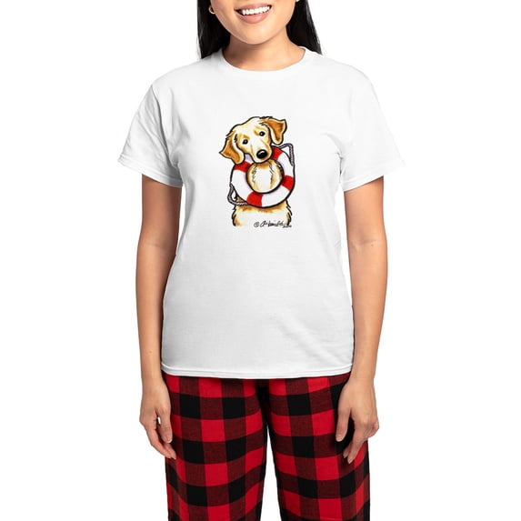 CafePress - Golden Retriever Rescue Women's Light Pajamas - Women's Short Sleeve Print T-Shirt and Pants Light Cotton Pajama Set