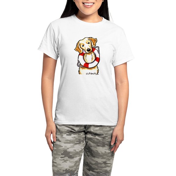 CafePress - Golden Retriever Rescue Women's Light Pajamas - Women's Short Sleeve Print T-Shirt and Pants Light Cotton Pajama Set
