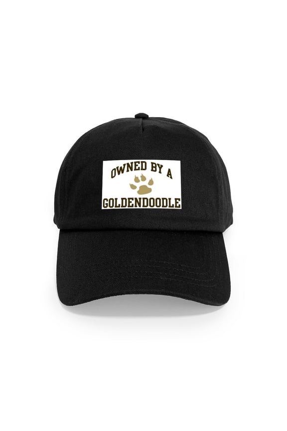 - Goldendoodle: Owned Cap - Adjustable 100% Brushed Unisex Casual Cotton Baseball Cap, Beige, 1
