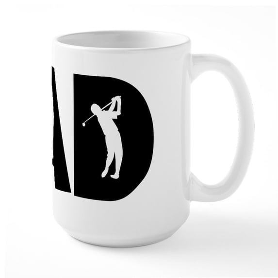 CafePress - Golf Dad Large Mug - 15 oz Ceramic Large White Novelty Mug