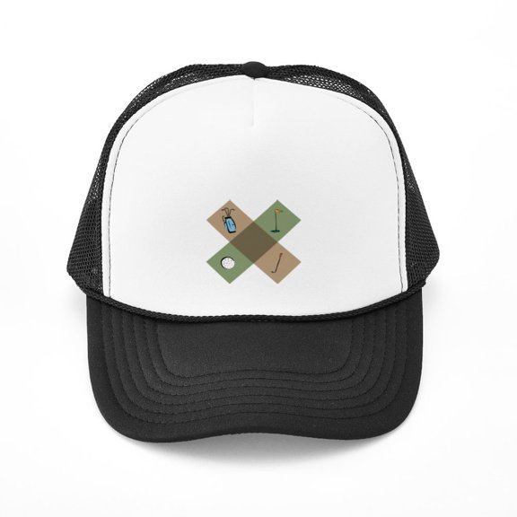 CafePress - Golf Icon - Adjustable Unisex Printed Trucker Hat with Mesh Back