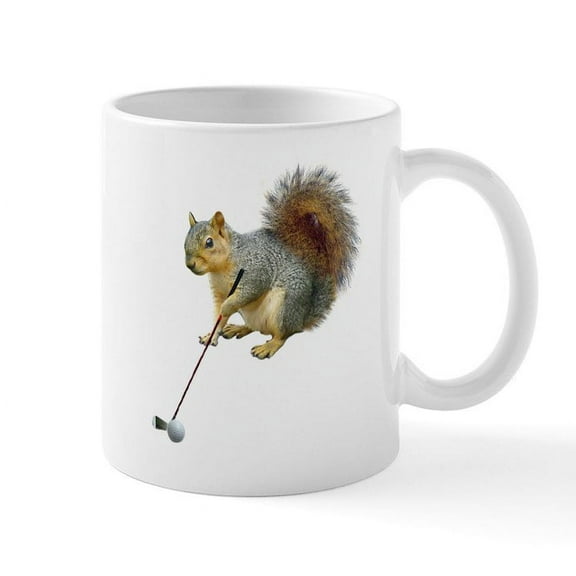 CafePress - Golfing Squirrel Mug - 11 oz Ceramic Mug - Novelty Coffee Tea Cup