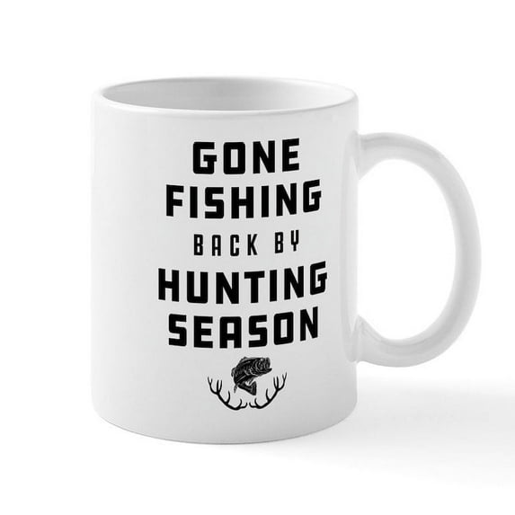 CafePress - Gone Fishing Back By Hunting Sea - 11 oz Ceramic Mug - Novelty Coffee Tea Cup