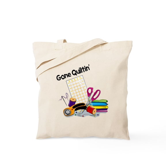 CafePress - Gone Quiltin' Tote Bag - Unisex Canvas Tote Bag, Beige, 1-Piece