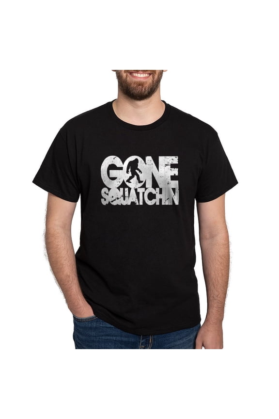 - Gone Squatchin Distressed Dark T Shirt - Men's Classic Graphic Cotton T-Shirt