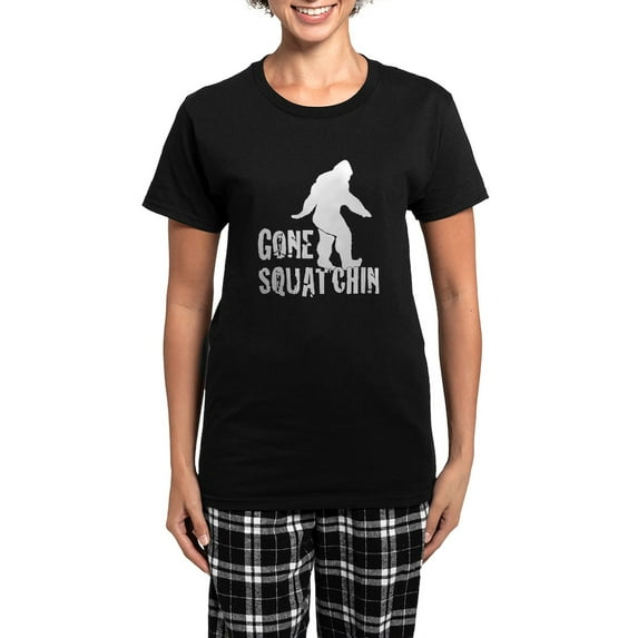 CafePress - Gone Squatchin Print Women's Dark Pajamas - Women's Short Sleeve Print T-Shirt and Pants Dark Cotton Pajama Set