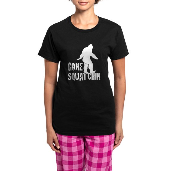 CafePress - Gone Squatchin Print Women's Dark Pajamas - Women's Short Sleeve Print T-Shirt and Pants Dark Cotton Pajama Set