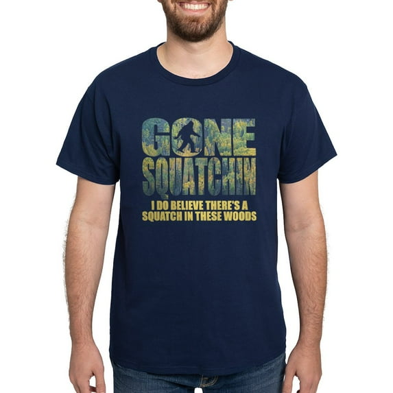 CafePress - Gone Squatchin *Special Deep Forest Edition* Dark - Men's Classic Graphic Cotton T-Shirt