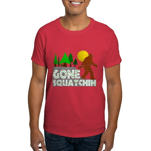 CafePress - Gone Squatchin Vintage Retro Distressed Dark T Shi - Men's Classic Graphic Cotton T-Shirt