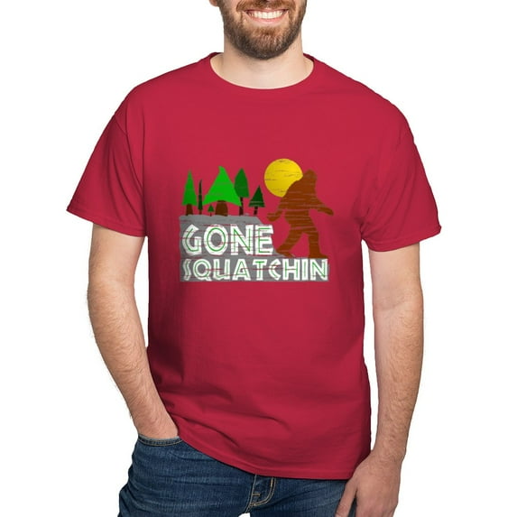 CafePress - Gone Squatchin Vintage Retro Distressed Dark T Shi - Men's Classic Graphic Cotton T-Shirt