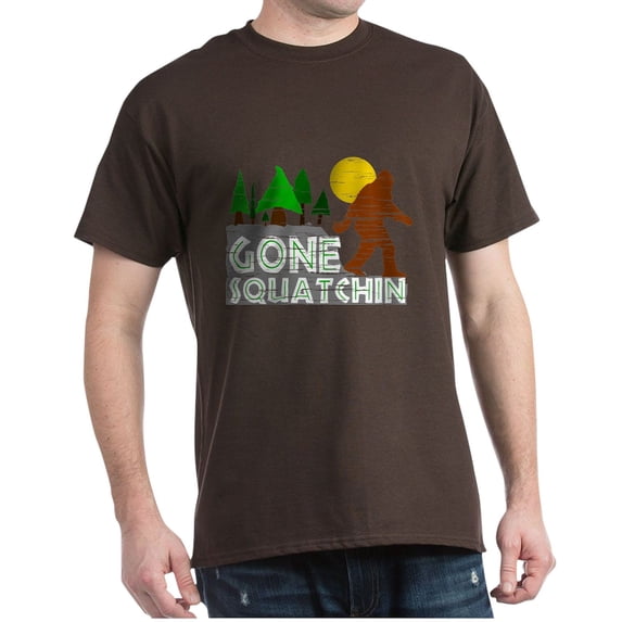 CafePress - Gone Squatchin Vintage Retro Distressed Dark T Shi - Men's Classic Graphic Cotton T-Shirt