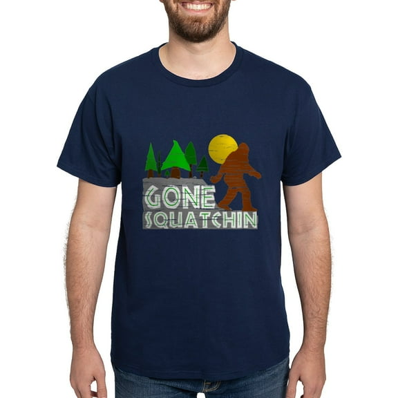 CafePress - Gone Squatchin Vintage Retro Distressed Dark T Shi - Men's Classic Graphic Cotton T-Shirt
