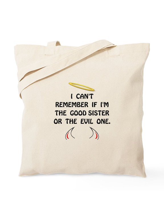 - Good Evil Sister Tote Bag - Unisex Canvas Tote Bag, Beige, 1-Piece