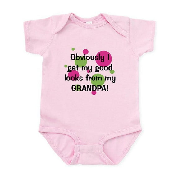 CafePress - Good Looks From Grandpa Infant Bodysuit - Baby Light Bodysuit, Size Newborn - 24 Months
