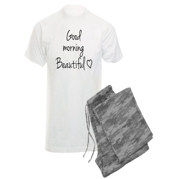 CafePress - Good Morning Beautiful Pajamas - Men's Light Pajamas