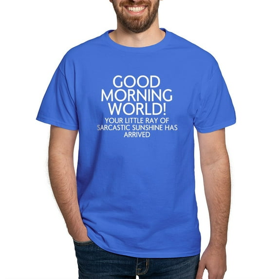 CafePress - Good Morning World T Shirt - Men's Classic Graphic Cotton T-Shirt