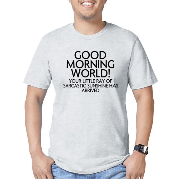 CafePress - Good Morning World T Shirt - Fitted T-Shirt, Vintage Fit Soft Cotton Tee
