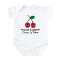 thumbnail image 1 of CafePress - Good Things Cherry Pink Twin Onesie Infant - Baby Light Bodysuit, Size Newborn - 24 Months, 1 of 4