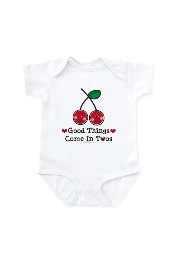 - Good Things Cherry Pink Twin Onesie Infant - Baby Light Bodysuit, Size Newborn - 24 Months