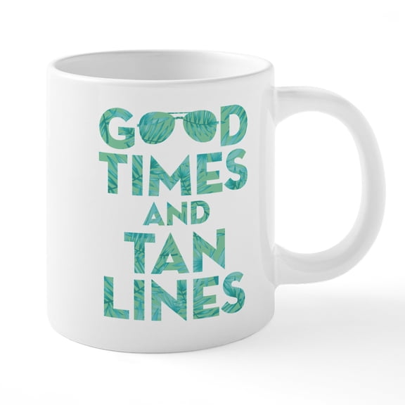 CafePress - Good Times Tan Lines Print - 20 Oz White Ceramic Mega Mug