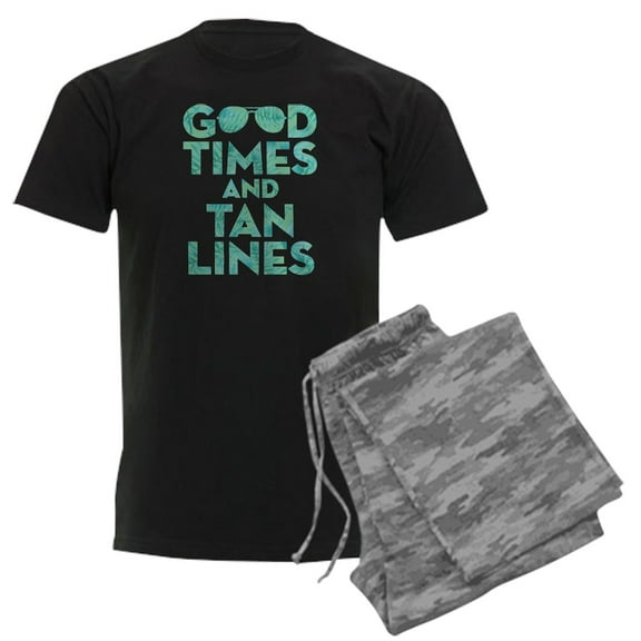 CafePress - Good Times Tan Lines Print Men's Dark Pajamas - Men's Dark Loose Fit Cotton Pajama Set
