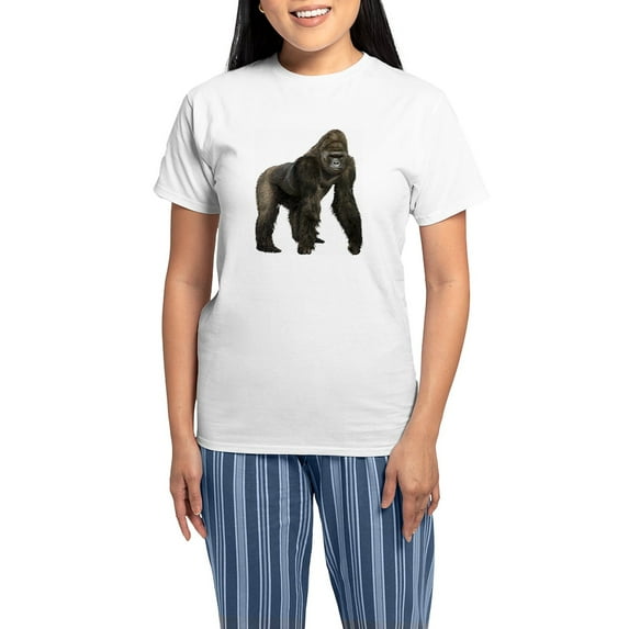 CafePress - Gorilla Women's Light Pajamas - Women's Short Sleeve Print T-Shirt and Pants Light Cotton Pajama Set