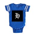 thumbnail image 1 of CafePress - Gothic Initial H - Cute Infant Baby Football Bodysuit, 1 of 3