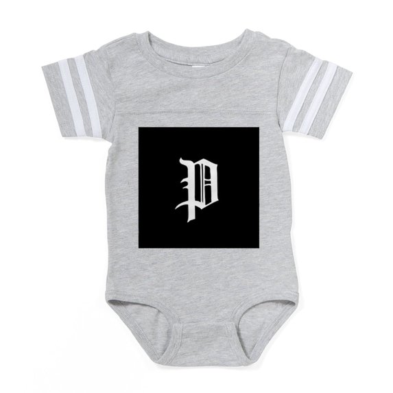 CafePress - Gothic Initial P - Cute Infant Baby Football Bodysuit