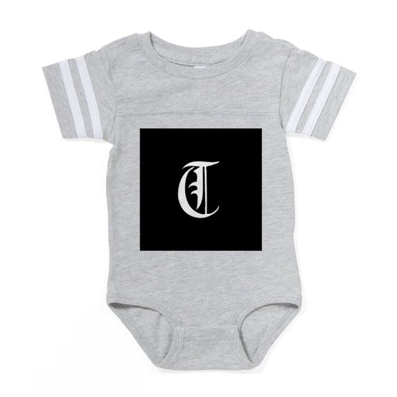 CafePress - Gothic Initial T - Cute Infant Baby Football Bodysuit