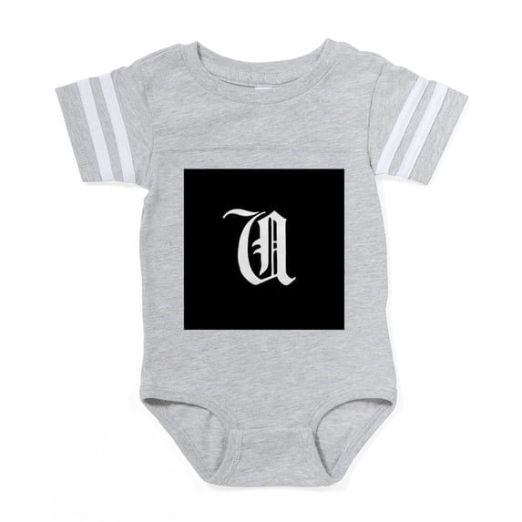 CafePress - Gothic Initial U - Cute Infant Baby Football Bodysuit