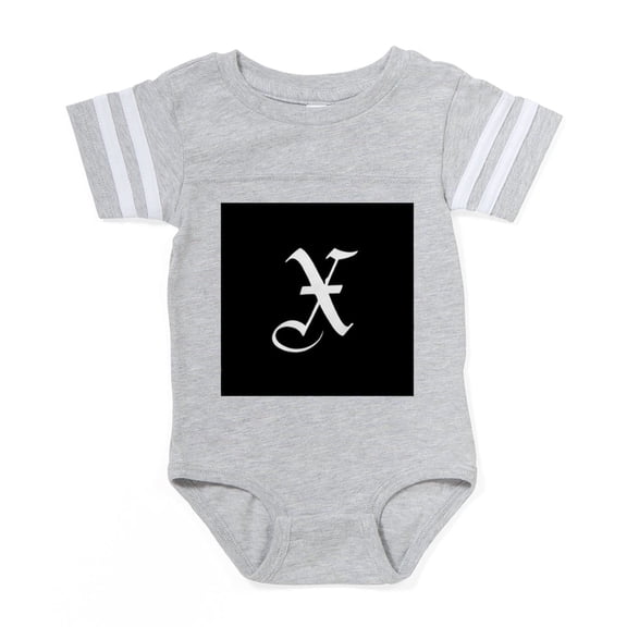 CafePress - Gothic Initial X - Cute Infant Baby Football Bodysuit