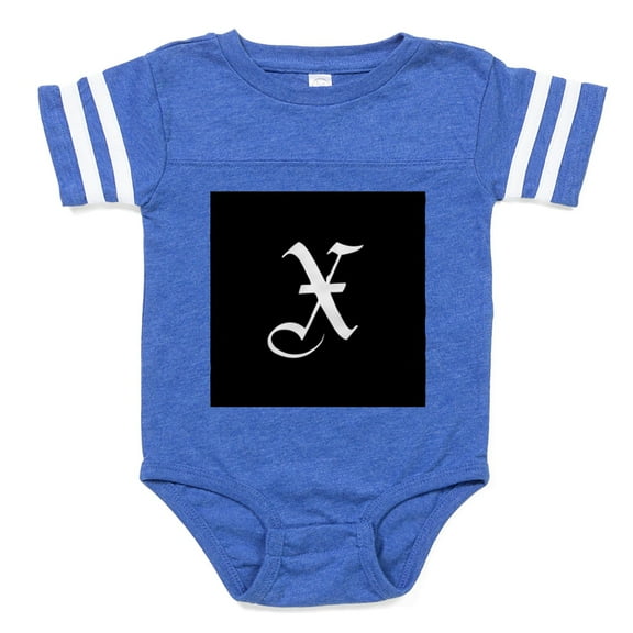 CafePress - Gothic Initial X - Cute Infant Baby Football Bodysuit