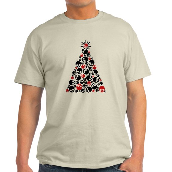 CafePress - Gothic Skull Christmas Tree Light T Shirt - Men's Classic Graphic T-Shirt