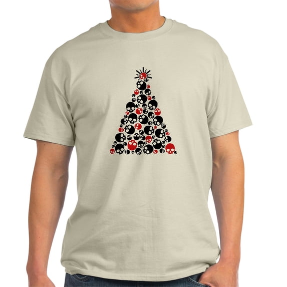 CafePress - Gothic Skull Christmas Tree Light T Shirt - Men's Classic Graphic T-Shirt