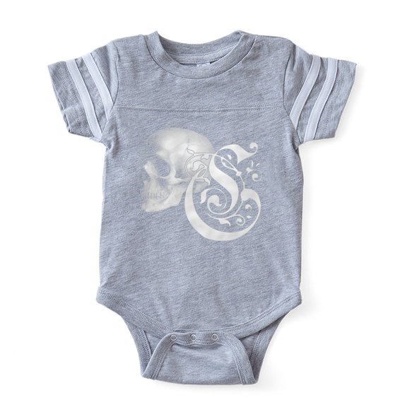 CafePress - Gothic Skull Initial C - Cute Infant Baby Football Bodysuit