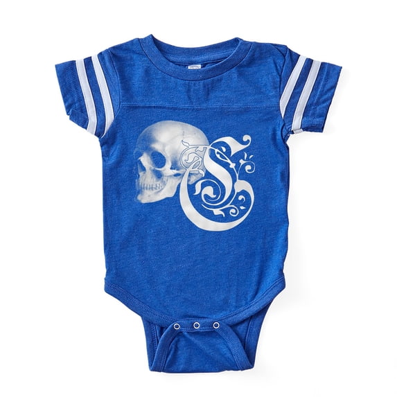 CafePress - Gothic Skull Initial C - Cute Infant Baby Football Bodysuit