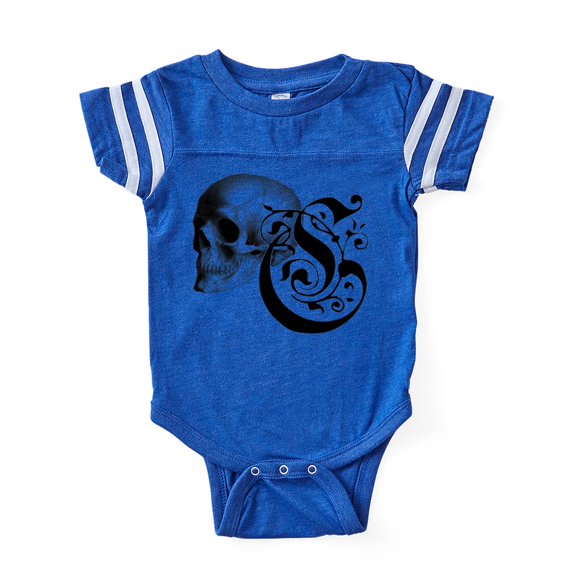 CafePress - Gothic Skull Initial C - Cute Infant Baby Football Bodysuit