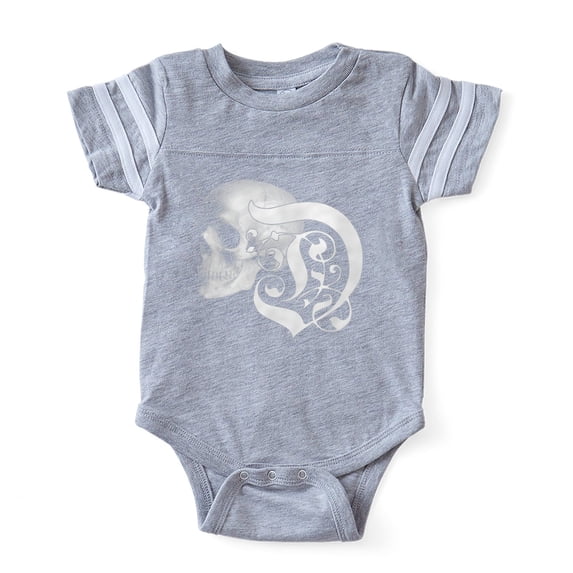 CafePress - Gothic Skull Initial D - Cute Infant Baby Football Bodysuit